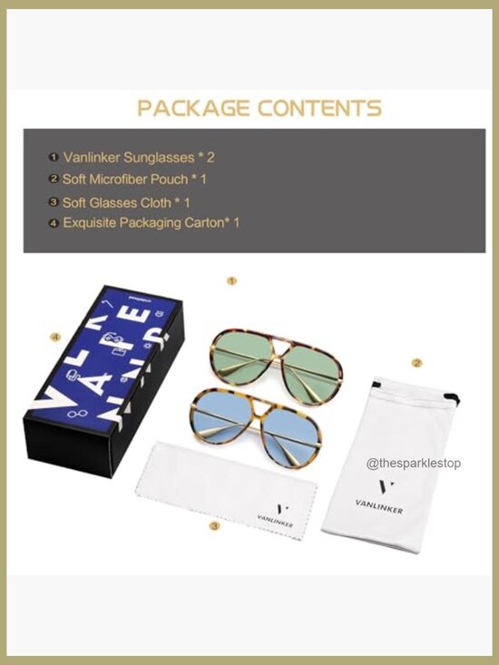 Oversized Polarized Aviator Sunglasses with UV400 Protection main image 5
